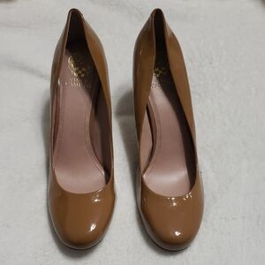 Vince Camuto Tan Patent Leather Heels